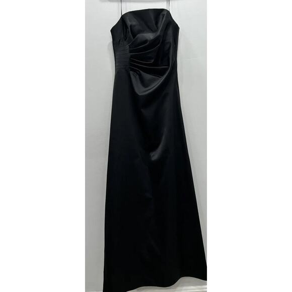ABS Essentials By Allen Schwartz Size 8 Black Full Length Strapless Evening Gown - Picture 1 of 11